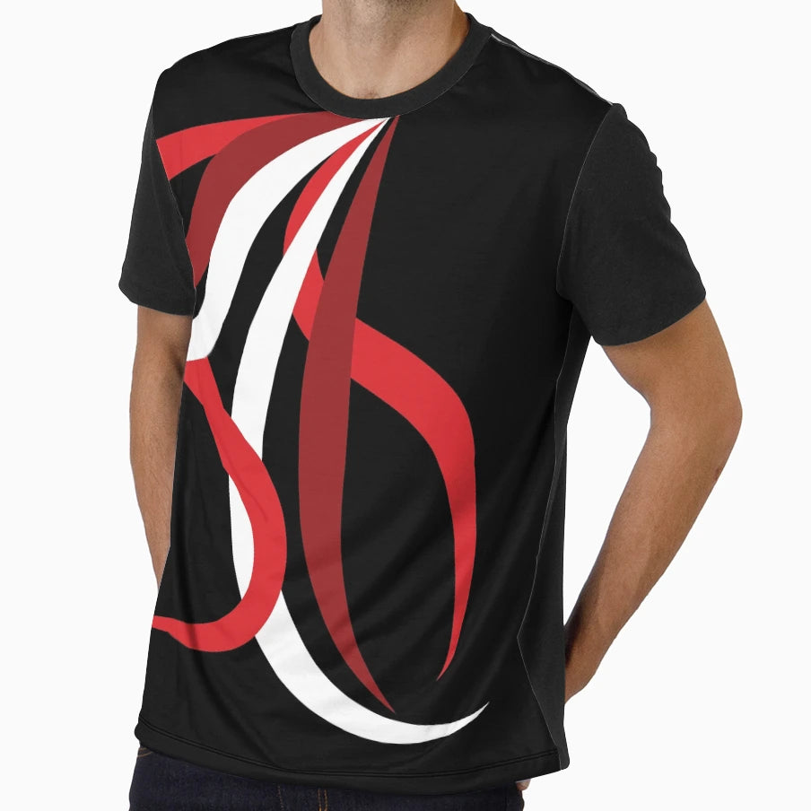 Abstract Pattern Bows Black Red T-Shirt - Casual Everyday Wear Unisex - T-Shirt, Sweatshirt, Hoodie