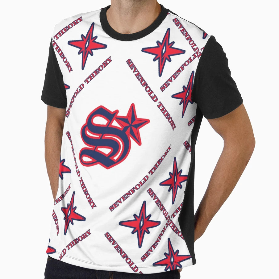 Boxed White Red Blue T-Shirt - Graphic Print for Adults - T-Shirt, Sweatshirt, Hoodie