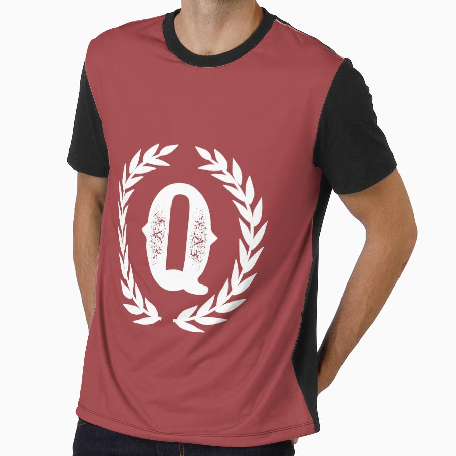 Rustic Red Monogram Letter Q T-Shirt - Streetwear Style Men Women - T-Shirt, Sweatshirt, Hoodie