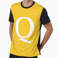 Letter Q Gold Yellow T-Shirt - Novelty Apparel Men Women - T-Shirt, Sweatshirt, Hoodie
