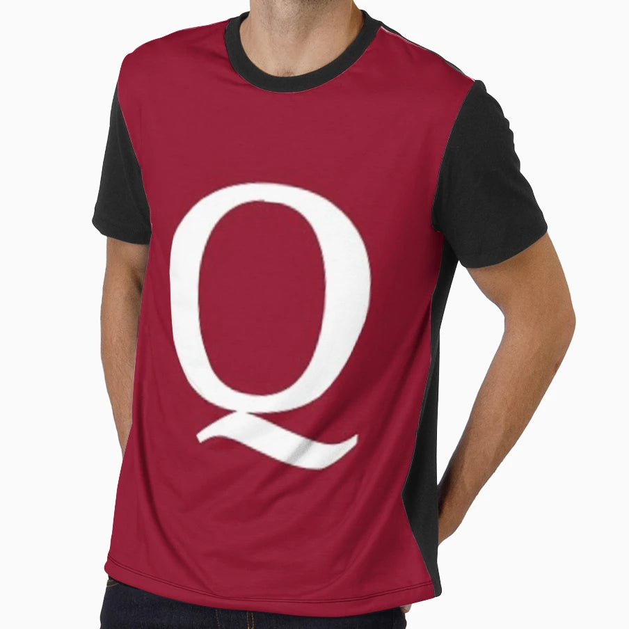 Letter Q Maroon T-Shirt - Fun Novelty Design Men Women - T-Shirt, Sweatshirt, Hoodie