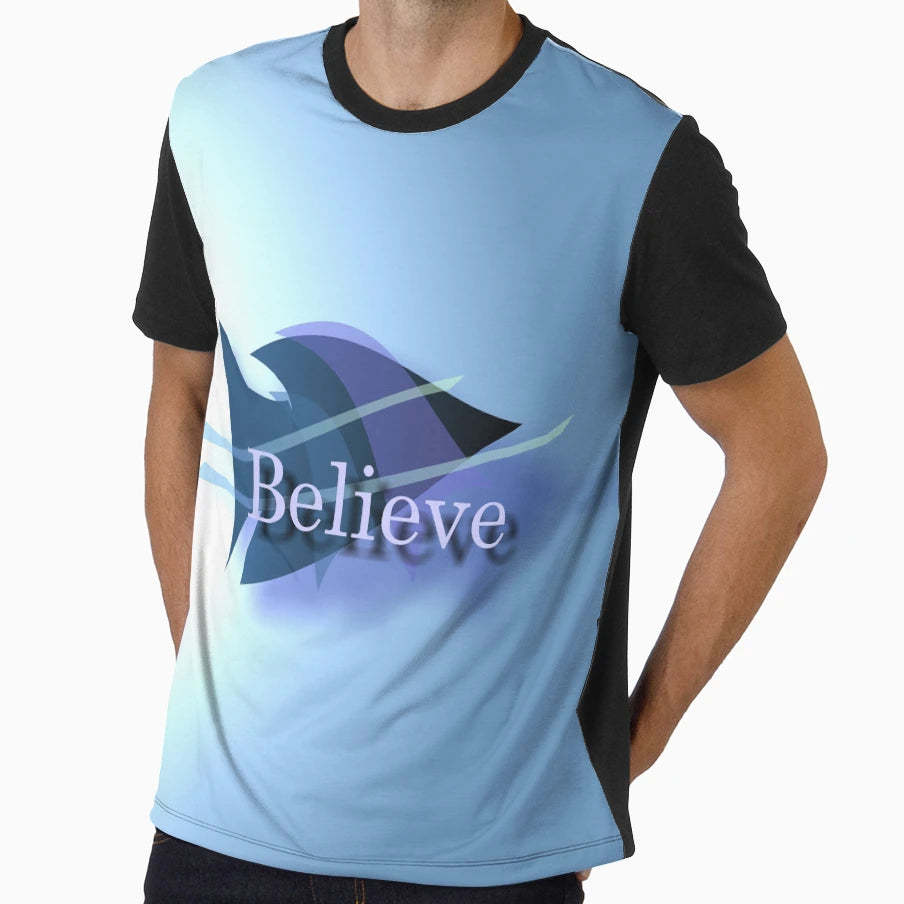 Believe T-Shirt - Trendy Graphic for Adults - T-Shirt, Sweatshirt, Hoodie