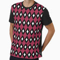 Argyle Pattern Horror Terror Texture Video T-Shirt - Graphic Print Unisex - T-Shirt, Sweatshirt, Hoodie