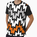 Abstract Geometric Pattern Orange Gray T-Shirt - Graphic Print Men Women - T-Shirt, Sweatshirt, Hoodie