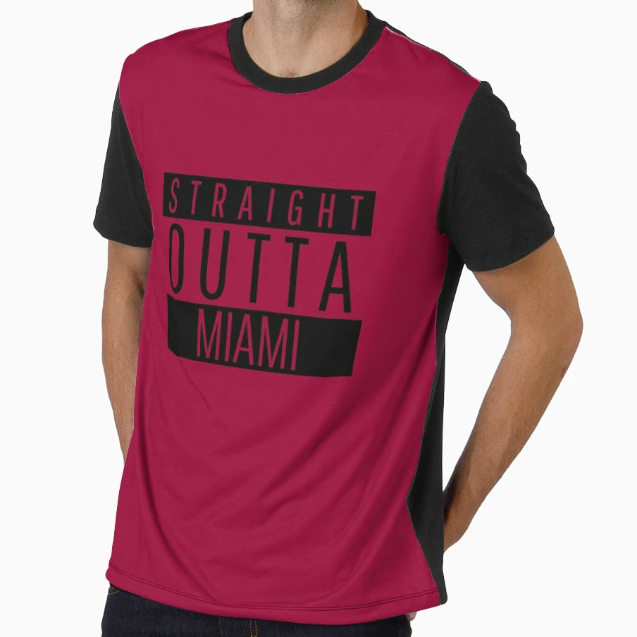 Straight Outta Miami Basketball T-Shirt - Minimalist Print for Adults - T-Shirt, Sweatshirt, Hoodie