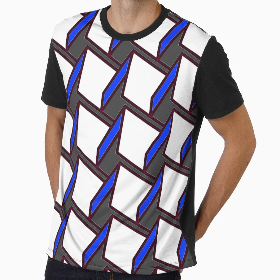 Symmetrical Elegance Red And Black T-Shirt - Novelty Apparel for Adults - T-Shirt, Sweatshirt, Hoodie