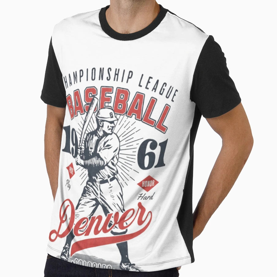 Baseball Denver 1961 Wht T-Shirt - Fun Novelty Design Men Women - T-Shirt, Sweatshirt, Hoodie