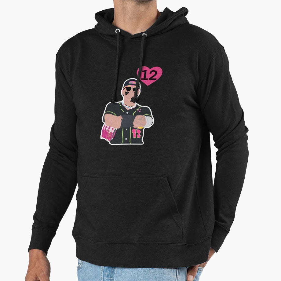 Noah Fisher Party Animals Heart Hoodie - Fun Novelty Design for Adults - T-Shirt, Sweatshirt, Hoodie