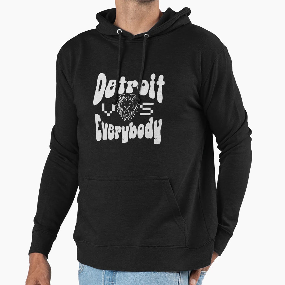 Detroit Vs All Motor City Football Fan Hoodie - Aesthetic Graphic Unisex - T-Shirt, Sweatshirt, Hoodie