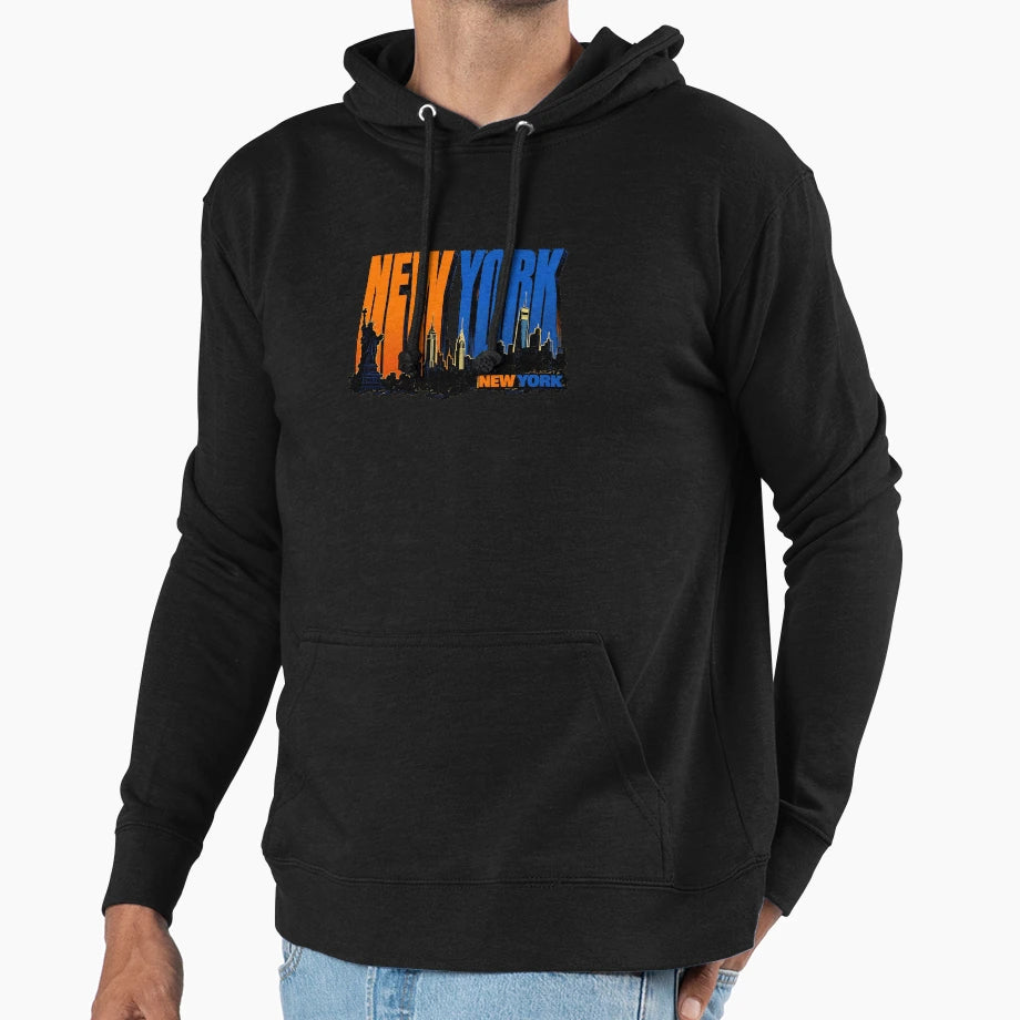 Comic New York City Skyline Silhouette Hoodie - Aesthetic Graphic Men Women - T-Shirt, Sweatshirt, Hoodie