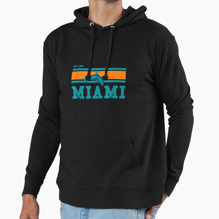 Miami Sports Team Est 1966 Athletic Hoodie - Custom Art Print for Adults - T-Shirt, Sweatshirt, Hoodie