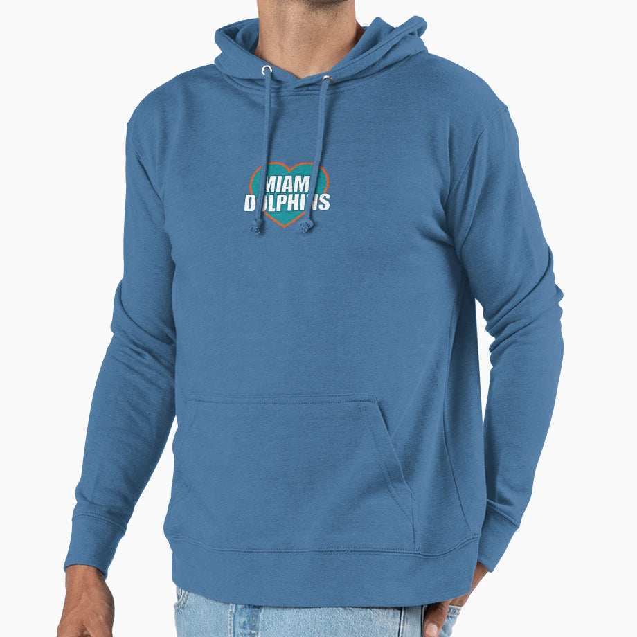 Miami Dolphins Heart Hoodie - Unique Graphic Men Women - T-Shirt, Sweatshirt, Hoodie