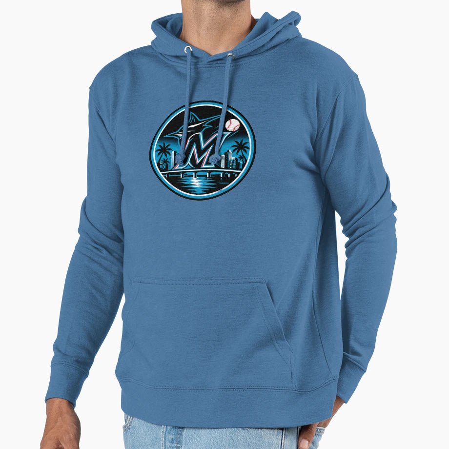 Miami Sports Logo Beach Fan Gift Hoodie - Casual Everyday Wear Men Women - T-Shirt, Sweatshirt, Hoodie
