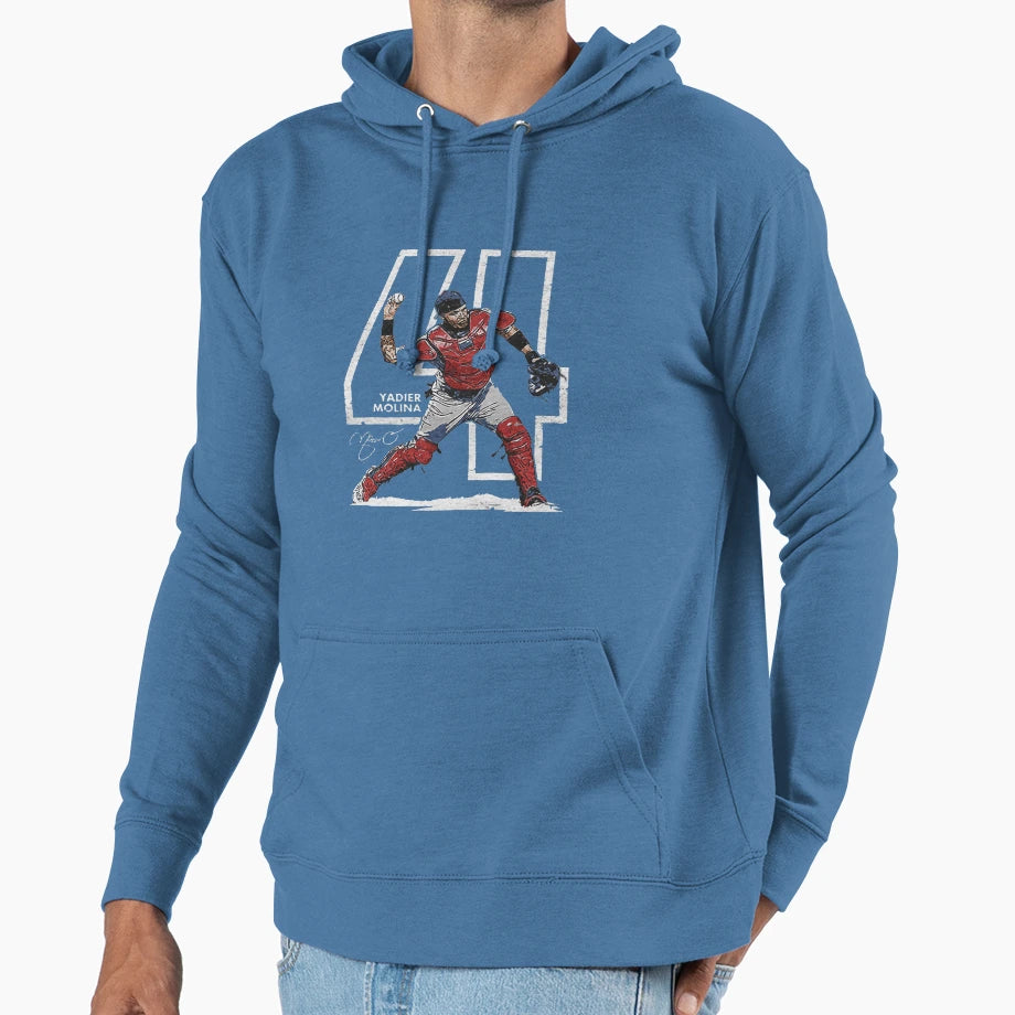 Yadier Molina Outline Hoodie - Aesthetic Graphic for Adults - T-Shirt, Sweatshirt, Hoodie