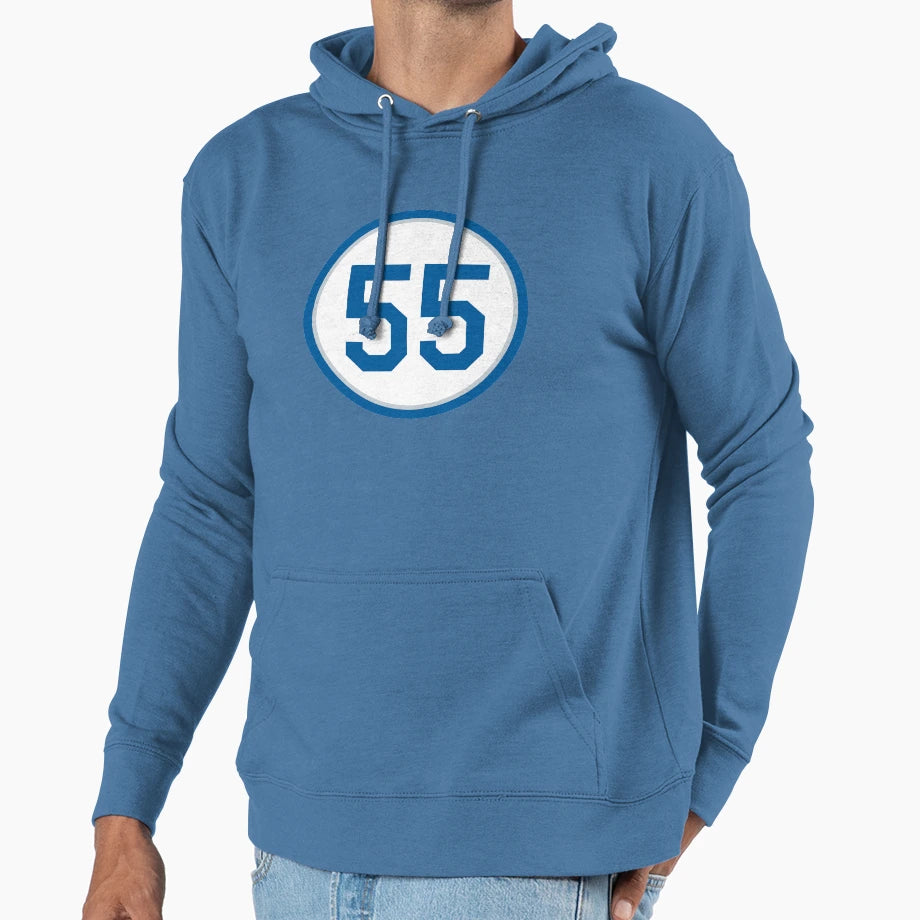 Orel Hershiser 55 Jersey Number Hoodie - Custom Art Print for Adults - T-Shirt, Sweatshirt, Hoodie