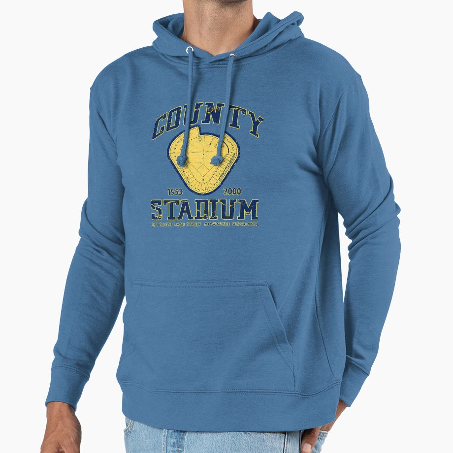 Milwaukee County Stadium Hoodie - Fun Novelty Design Unisex - T-Shirt, Sweatshirt, Hoodie