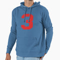 Number 3 Red Three Sports Number 3 Hoodie - Streetwear Style for Adults - T-Shirt, Sweatshirt, Hoodie