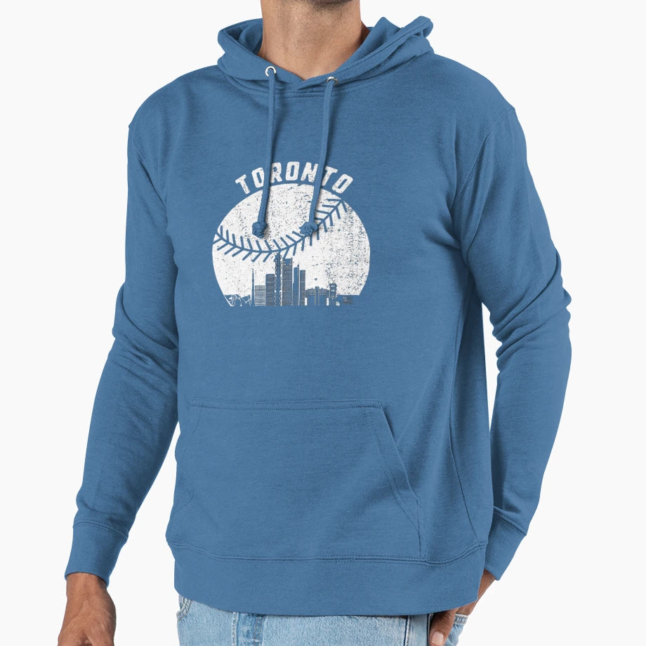 Toronto Skyline Basebal Hoodie - Fun Novelty Design Men Women - T-Shirt, Sweatshirt, Hoodie