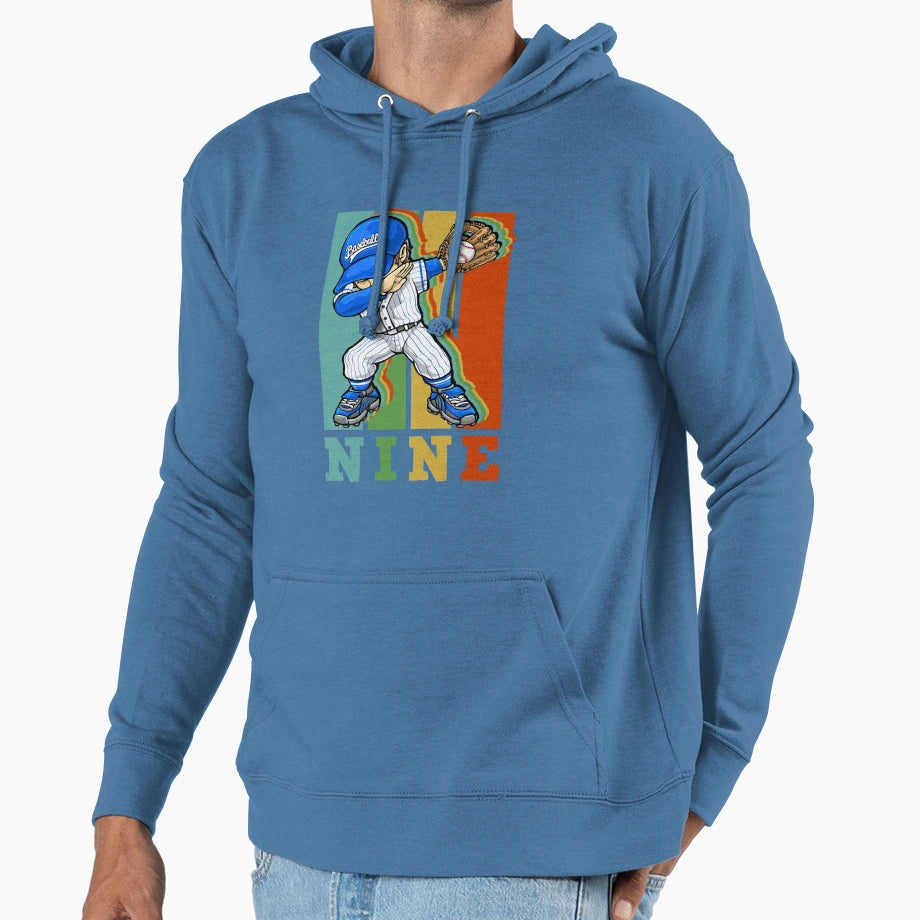 9Th Birthday Baseball Big Number T-Shirt - Casual Everyday Wear Men Women - T-Shirt, Sweatshirt, Hoodie