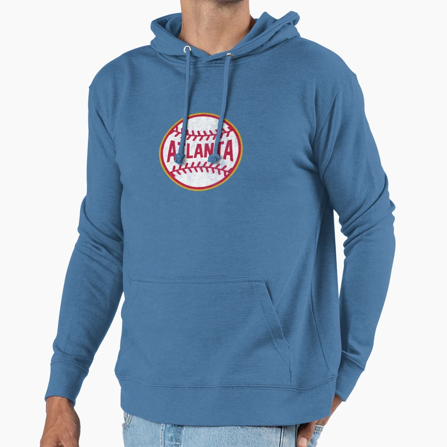 Atlanta Baseball Stitches Hoodie - Minimalist Print Men Women - T-Shirt, Sweatshirt, Hoodie