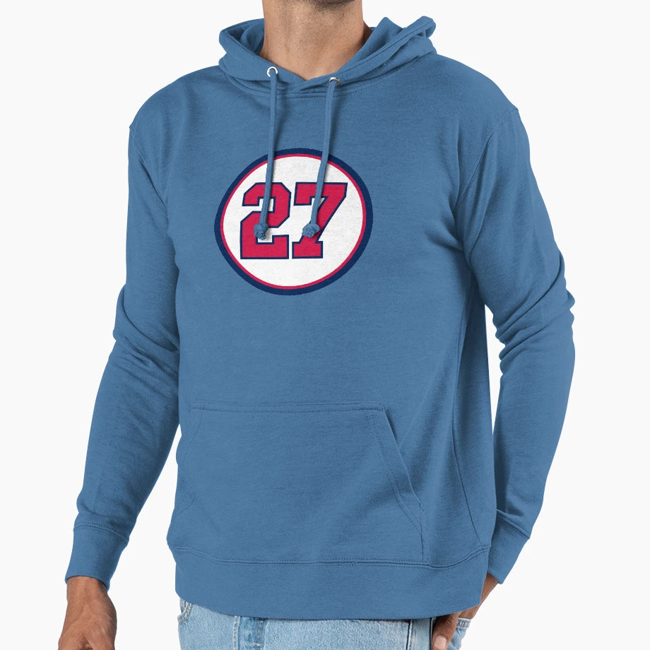 Fred Mcgriff 27 Jersey Number Hoodie - Fun Novelty Design Men Women - T-Shirt, Sweatshirt, Hoodie