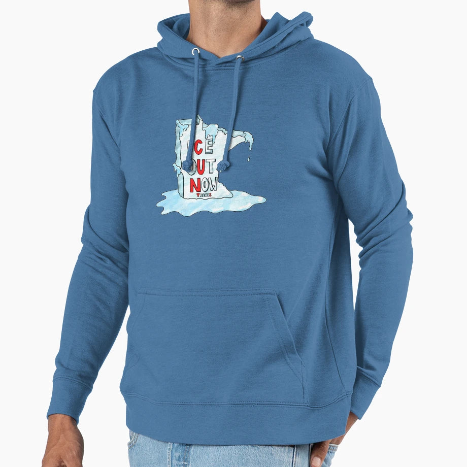Minnesota Ice Out Now Melting Hoodie - Graphic Print Men Women - T-Shirt, Sweatshirt, Hoodie