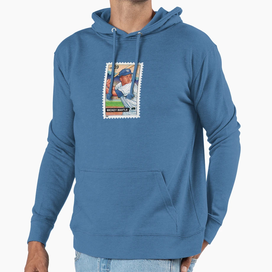 Mickey Mantle Postage Stamp 39 Hoodie - Casual Everyday Wear Men Women - T-Shirt, Sweatshirt, Hoodie