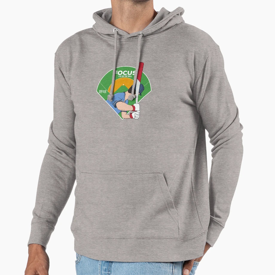 Focus Eye Ball Baseball Hoodie - Trendy Graphic Unisex - T-Shirt, Sweatshirt, Hoodie