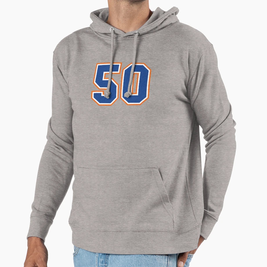 Fifty Jersey Number Sports 50 Hoodie - Unique Graphic for Adults - T-Shirt, Sweatshirt, Hoodie