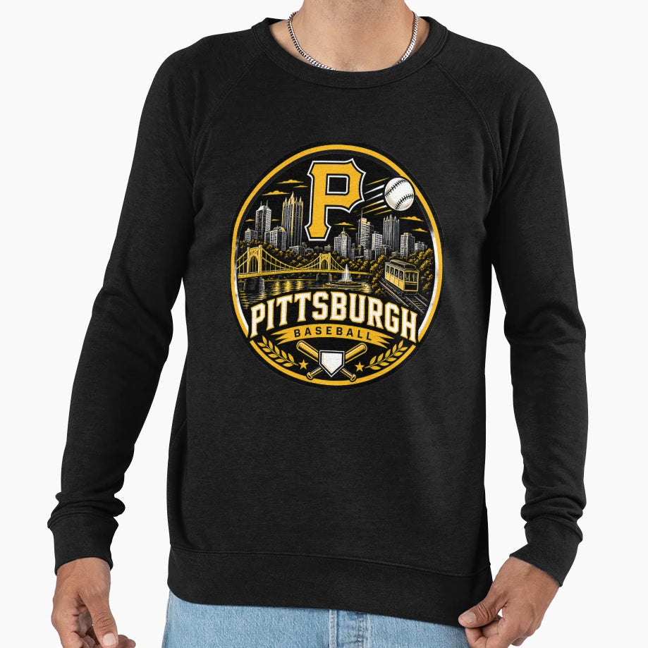Pittsburgh Baseball City Logo Bridge T-Shirt - Unique Graphic Men Women - T-Shirt, Sweatshirt, Hoodie