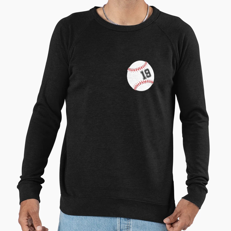Baseball Player Jersey No 19 Back Sweatshirt - Novelty Apparel for Adults - T-Shirt, Sweatshirt, Hoodie