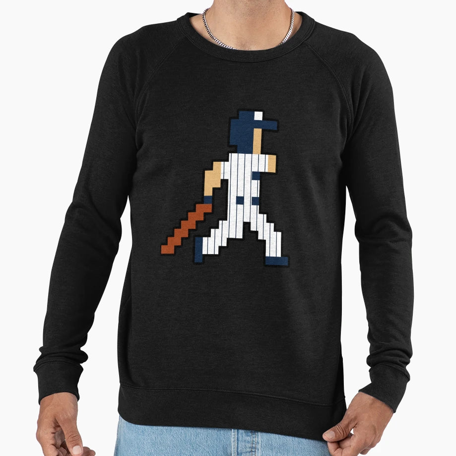New York Pixel Baseball Player Sweatshirt - Graphic Print Men Women - T-Shirt, Sweatshirt, Hoodie