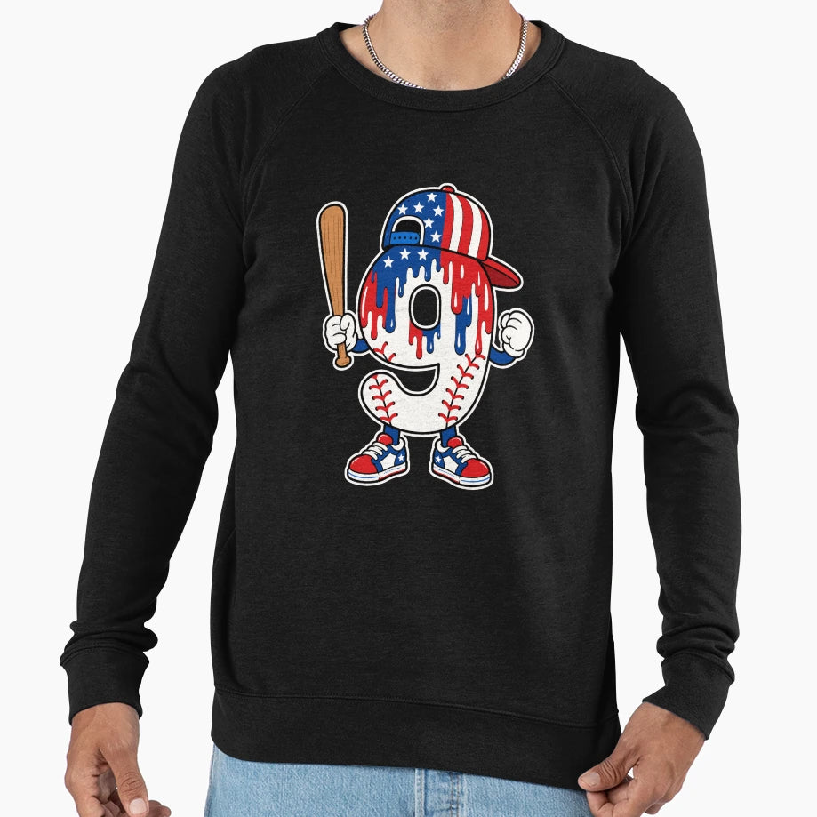 Fourth July Baseball Sweatshirt - Trendy Graphic for Adults - T-Shirt, Sweatshirt, Hoodie