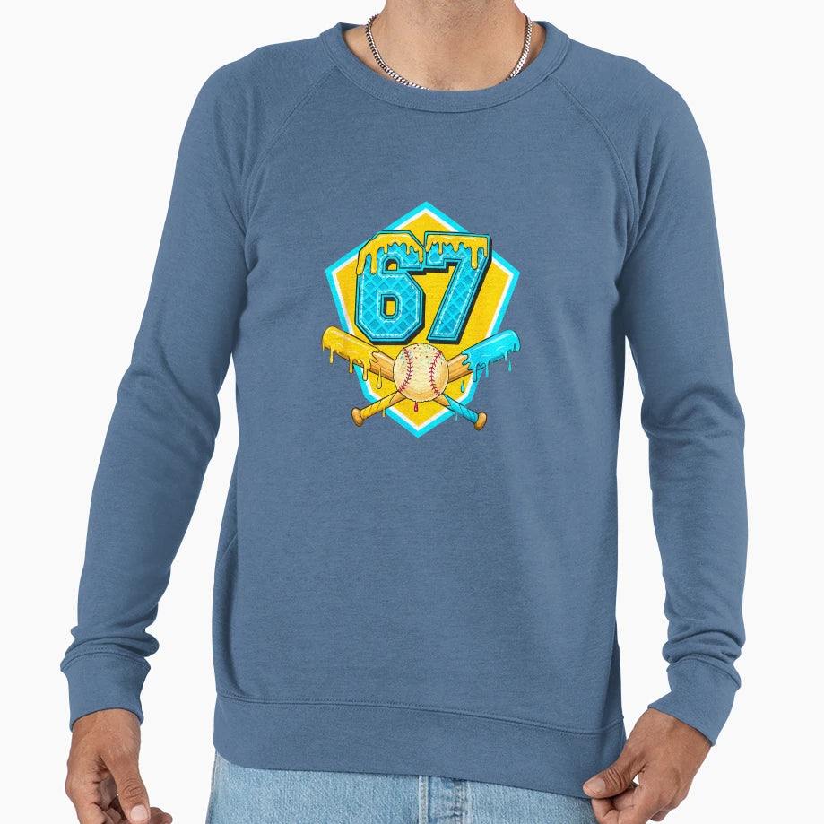 Baseball Drip Jersey Number 67 Players Sweatshirt - Trendy Graphic Unisex - T-Shirt, Sweatshirt, Hoodie
