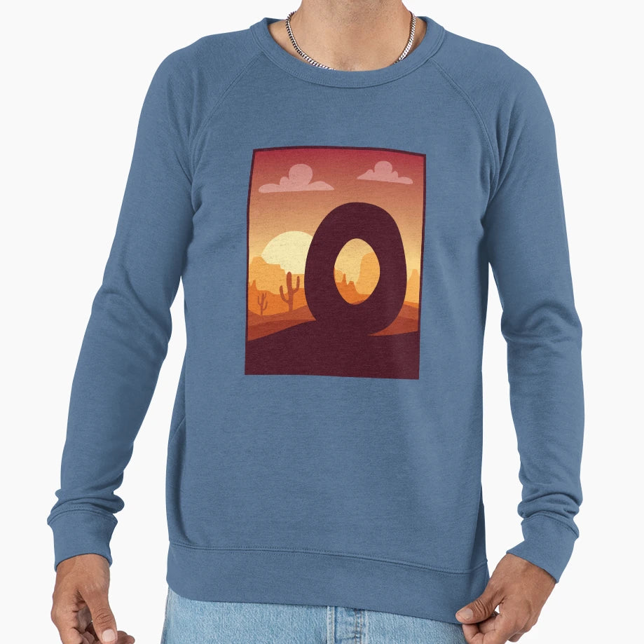 Letter O Desert Sweatshirt - Aesthetic Graphic Unisex - T-Shirt, Sweatshirt, Hoodie