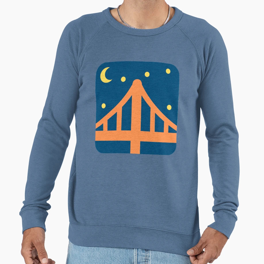 Night Sky Bridge Sweatshirt - Aesthetic Graphic Men Women - T-Shirt, Sweatshirt, Hoodie