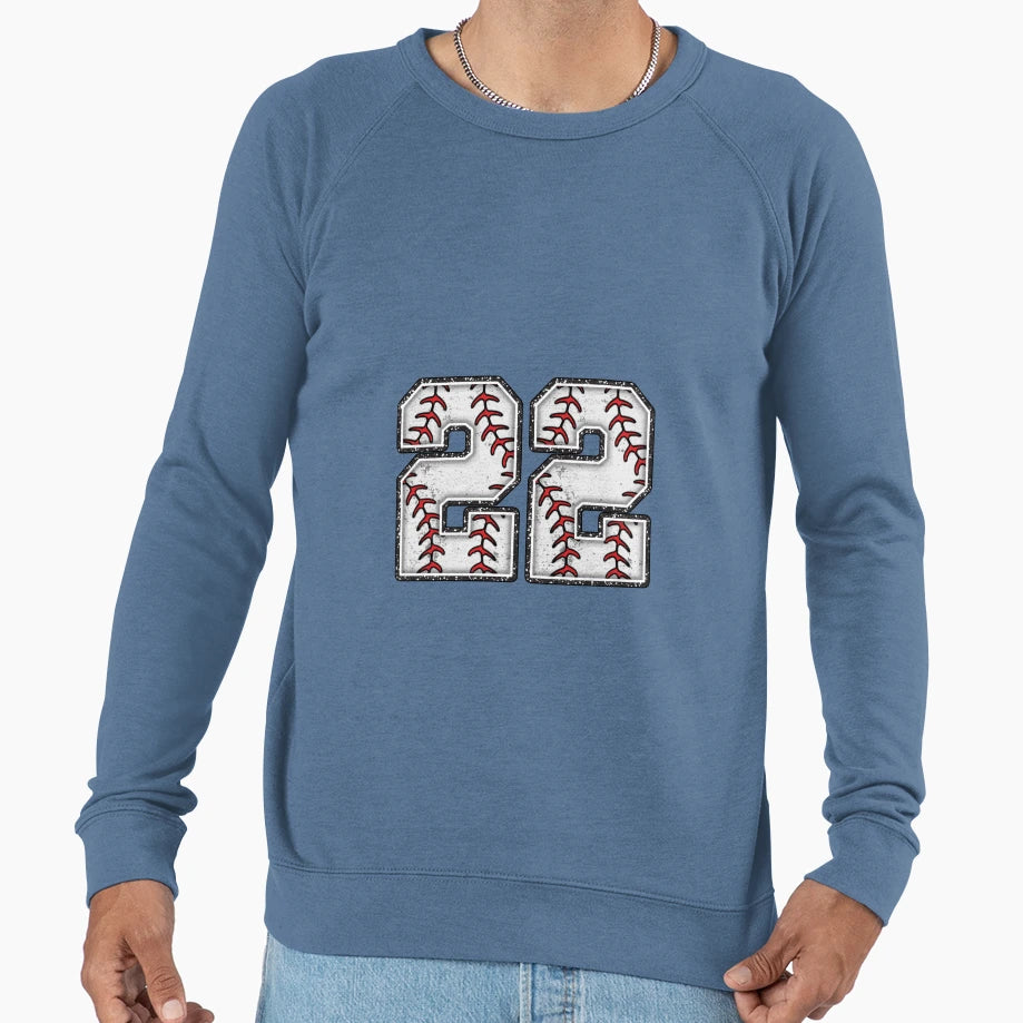 Baseball Number 22 Sweatshirt - Novelty Apparel for Adults - T-Shirt, Sweatshirt, Hoodie