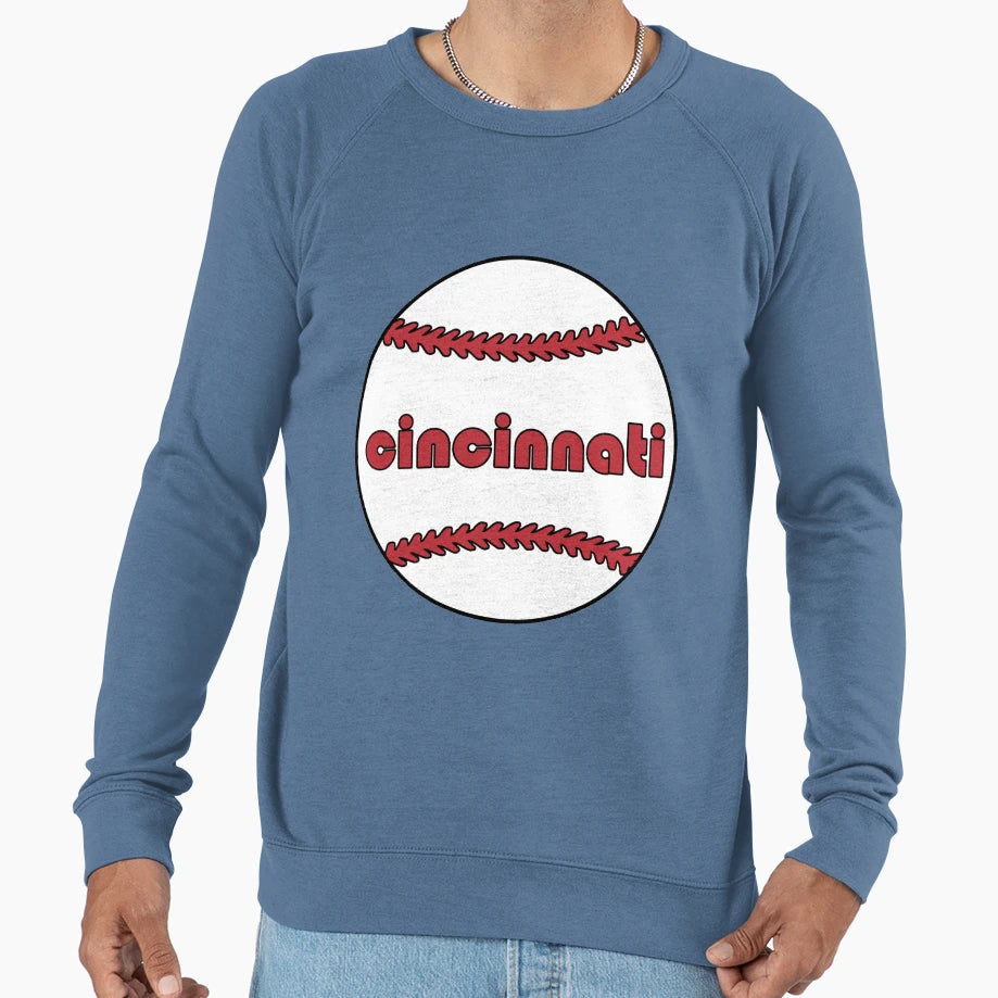 Cincinnati Throwback Baseball Sweatshirt - Streetwear Style Unisex - T-Shirt, Sweatshirt, Hoodie
