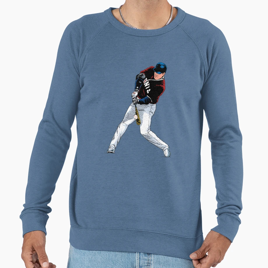 Baseball Player Hitting Ball Sweatshirt - Custom Art Print Unisex - T-Shirt, Sweatshirt, Hoodie