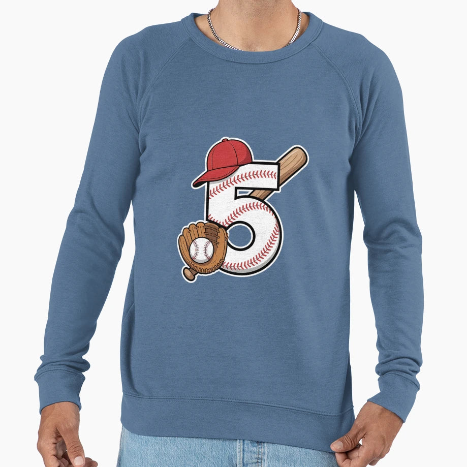 Birthday 5 Five Baseball 5Th Birthday Sweatshirt - Graphic Print Unisex - T-Shirt, Sweatshirt, Hoodie