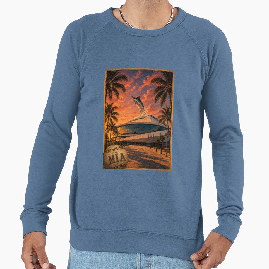 Miami Baseball Haven Sweatshirt - Minimalist Print for Adults - T-Shirt, Sweatshirt, Hoodie