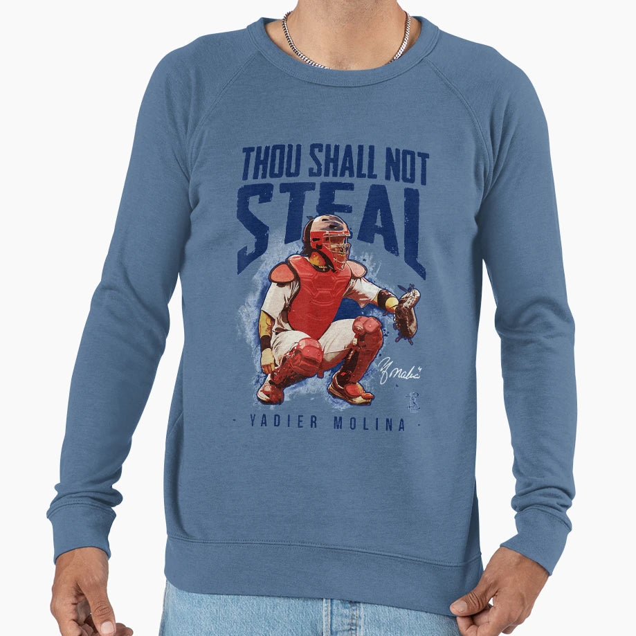 Yadier Molina Thou Shall Not Steal Sweatshirt - Aesthetic Graphic Unisex - T-Shirt, Sweatshirt, Hoodie