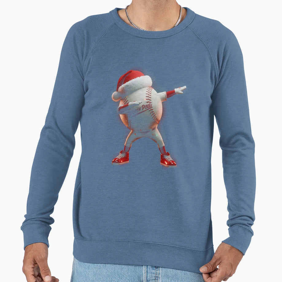 Funny Baseball Ball Santa Hat Dabbing Sweatshirt - Trendy Graphic Unisex - T-Shirt, Sweatshirt, Hoodie