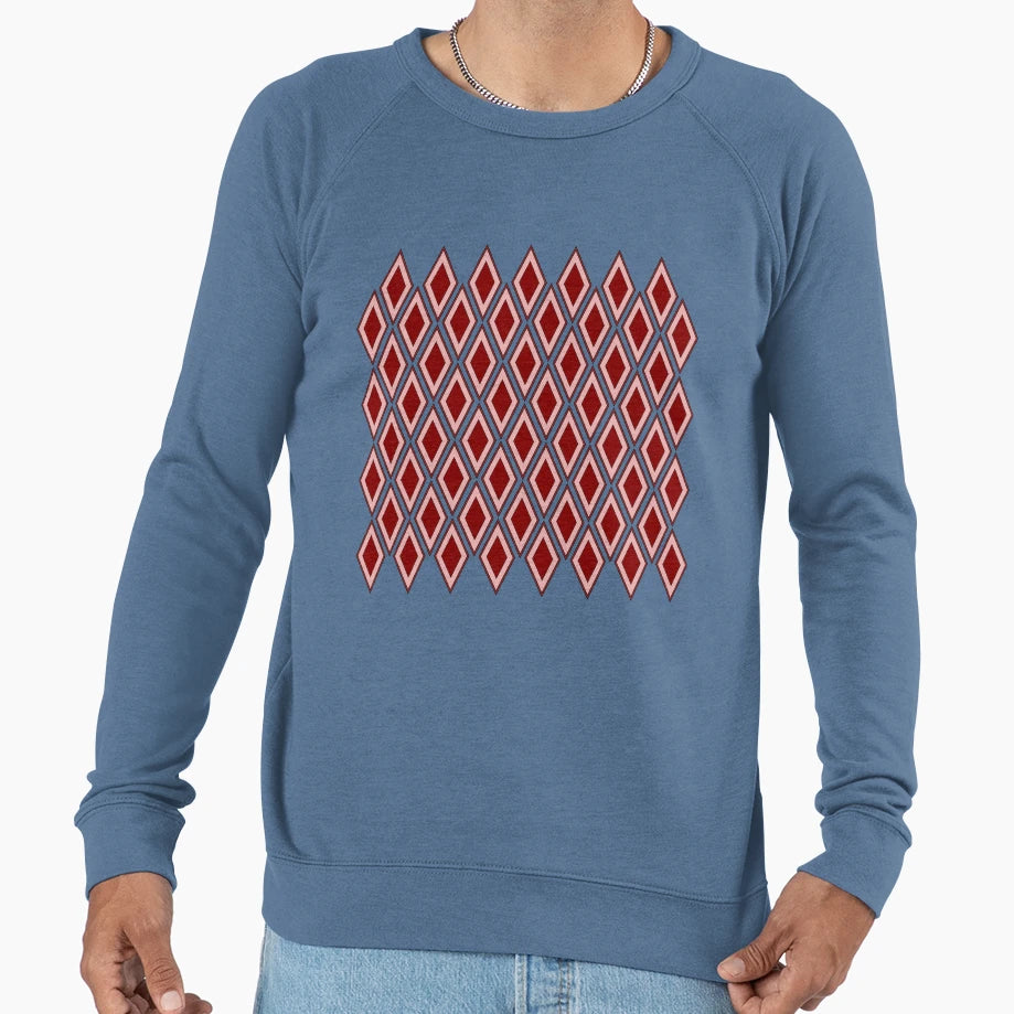 Red Diamond Pattern Sweatshirt - Trendy Graphic Unisex - T-Shirt, Sweatshirt, Hoodie