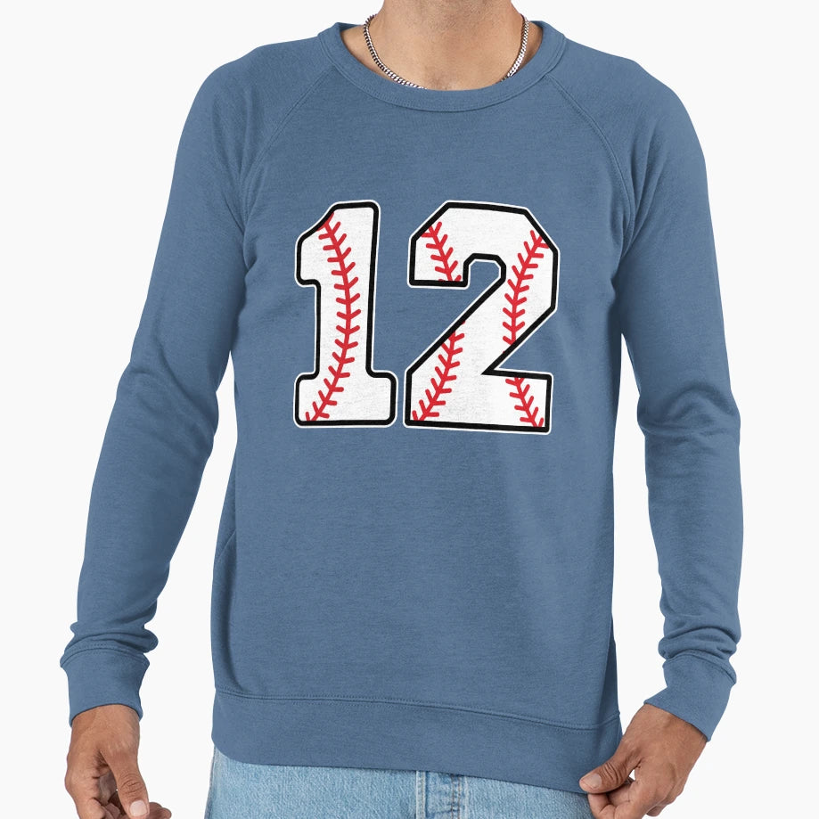 Baseball Number 12 Sweatshirt - Unique Graphic Men Women - T-Shirt, Sweatshirt, Hoodie