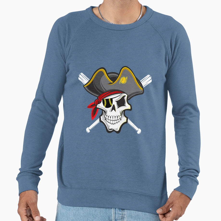 Pirate Baseball Skull Fans Sweatshirt - Custom Art Print for Adults - T-Shirt, Sweatshirt, Hoodie