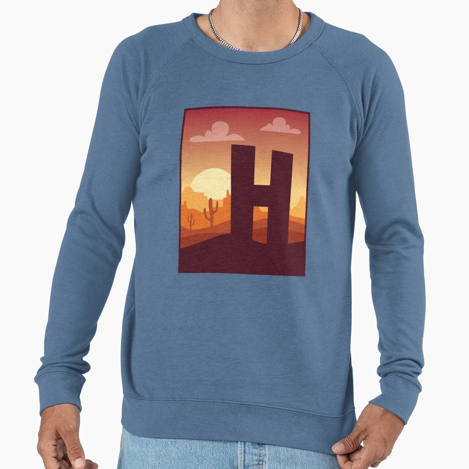 Letter H Desert Sweatshirt - Trendy Graphic for Adults - T-Shirt, Sweatshirt, Hoodie