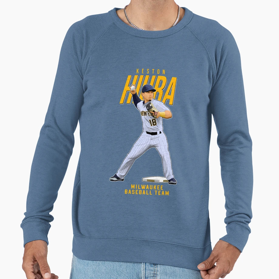 Keston Hiura Pitch 18 Milwaukee Baseball Sweatshirt - Graphic Print Unisex - T-Shirt, Sweatshirt, Hoodie