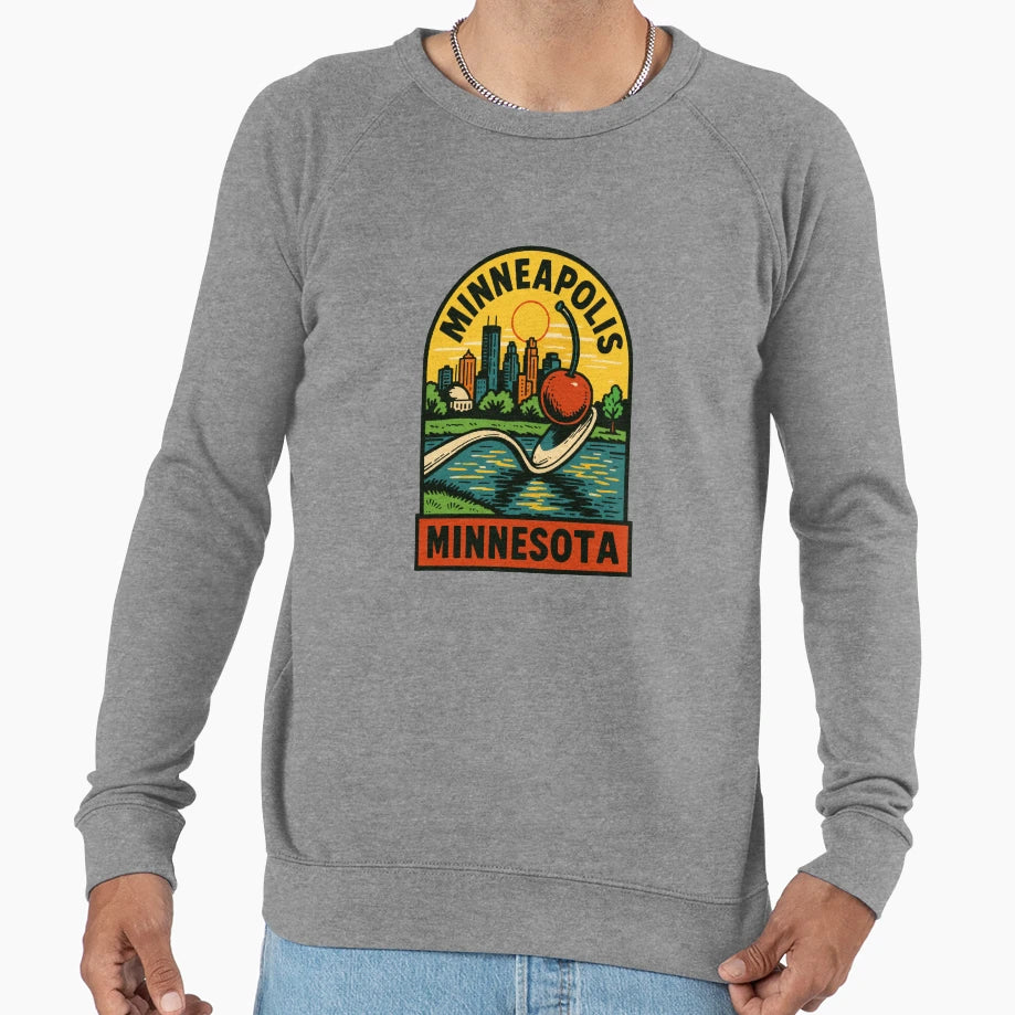 Minneapolis Spoon And Cherry Sweatshirt - Trendy Graphic Men Women - T-Shirt, Sweatshirt, Hoodie