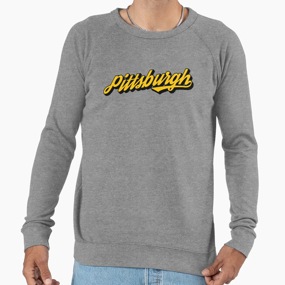 Pittsburgh Script Sweatshirt - Fun Novelty Design for Adults - T-Shirt, Sweatshirt, Hoodie